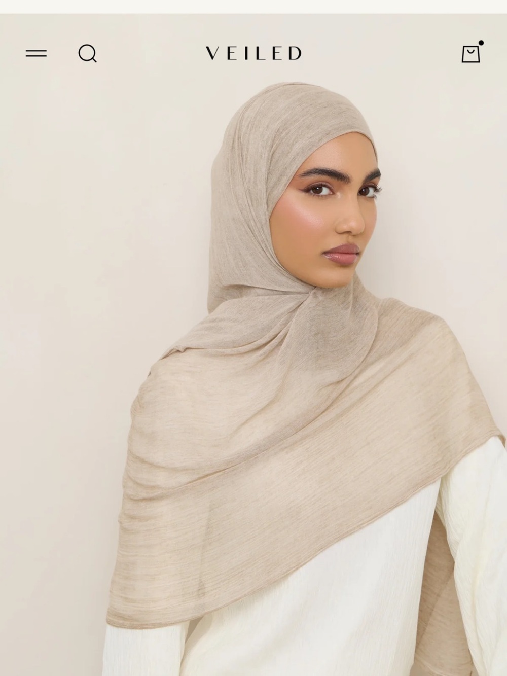 Veiled Lightweight Neutral Hijab - Beige